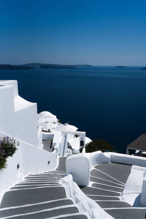 Santorini White Aesthetic Wallpaper