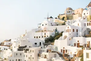 Santorini Whitewashed Beauty Wallpaper