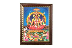 Santoshi Maa Golden Picture Frame Wallpaper