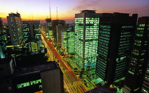 Sao Paulo Brazil Green City Lights Wallpaper