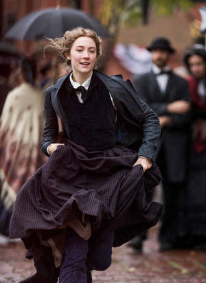 Saoirse Ronan Portraying Jo March In Little Women Wallpaper