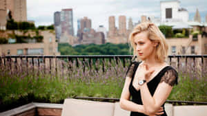 Sarah Gadon Urban Balcony Portrait Wallpaper