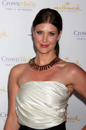 Sarah Lancaster Dazzling In A Blue Outfit Wallpaper