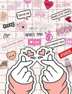 Saranghae Finger Heart Aesthetic Wallpaper