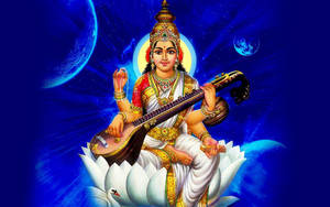 Saraswati Outer Space Wallpaper