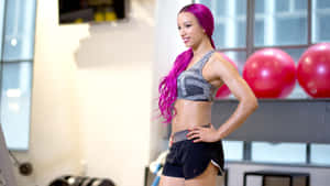 Sasha Banks Flaunting Her Championship Belt Wallpaper