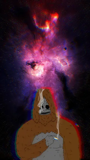 Sassy Sasquatch Cosmic Smoke Wallpaper