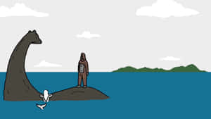 Sassy Sasquatch Nessie Encounter Wallpaper