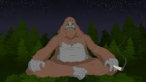 Sassy The Sasquatch Nighttime Chill Wallpaper