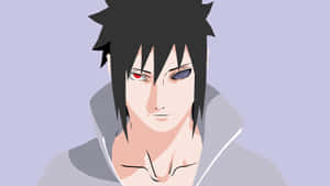 Sasuke Art On Light Blue Background Wallpaper