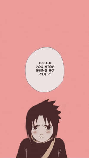 Sasuke Cute Dialogue Bubble Wallpaper