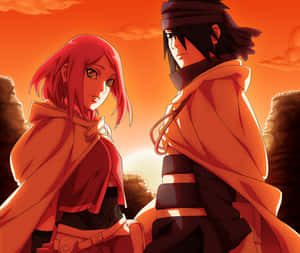 Sasuke Sakura – Two Iconic Characters From The Popular Anime Series. Wallpaper