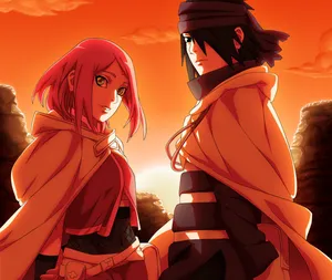 Sasuke Sakura – Two Iconic Characters From The Popular Anime Series. Wallpaper