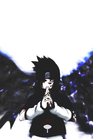 Sasuke Uchiha Displaying The Cursed Mark In Intense Battle Wallpaper