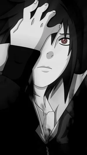 Sasuke Uchiha Sharingan Black White Wallpaper