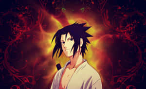 Sasuke Uchiha Showcasing His Cursed Mark Power Wallpaper