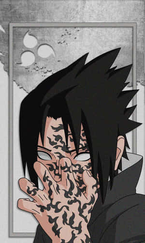 Sasuke Uchiha Unleashing His Cursed Mark Power Wallpaper