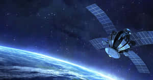 Satellite Technology In Orbit Around Earth Wallpaper