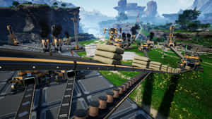 Satisfactory Conveyor Belt Wallpaper