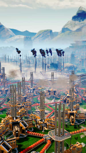 Satisfactory Production Building Wallpaper