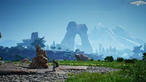 Satisfactory Stone Arch Wallpaper