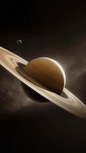 Saturn Elegancein Space Wallpaper