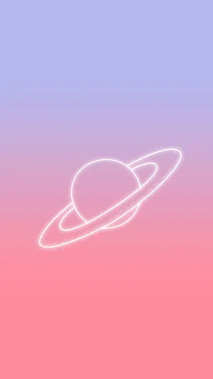 Saturn Neon Glow Aesthetic.jpg Wallpaper