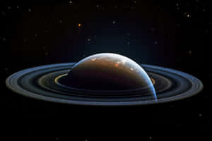 Saturn_ Planet_ Rings_ Stars_ Background Wallpaper