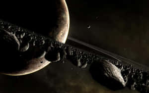 Saturn Ringsand Moons Artistic Render Wallpaper