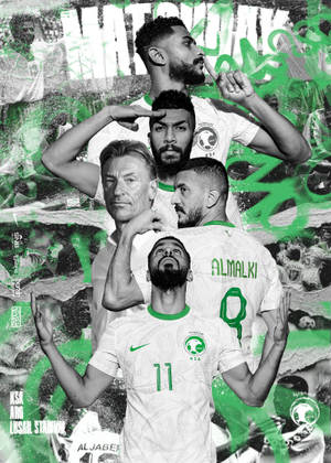 Saudi Arabia National Football Team On Matchday Wallpaper