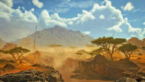 Savannah Landscape In Monster Hunter Wilds Wallpaper