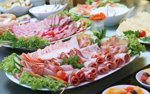 Savory Lunch Meat Platter Wallpaper