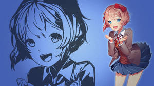 Sayori Digital Art Doki Doki Literature Club Wallpaper