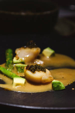 Scallops With Caviar And Orange Sauce Wallpaper