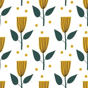 Scandinavian Style Floral Pattern Wallpaper