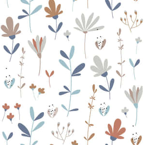 Scandinavian Style Floral Pattern Wallpaper