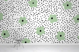 Scandinavian Style Interior Floral Wallpaper Wallpaper