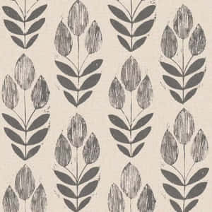 Scandinavian Style Leaf Pattern Wallpaper