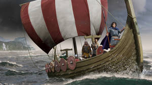 Scandinavian Viking Ship Wallpaper