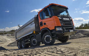 Scania Dump Truck Construction Site Wallpaper