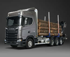 Scania Log Transport Truck Wallpaper