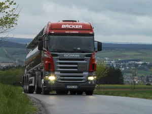 Scania P380 Tanker Truckon Rural Road Wallpaper