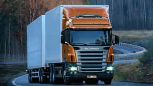 Scania R420 Semi Truck On Road Wallpaper