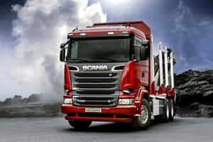 Scania R580 Truck Dynamic Pose Wallpaper