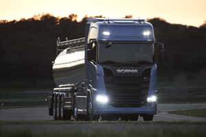 Scania Truck Dusk Drive Wallpaper