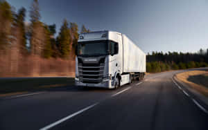 Scania Truck On Highway Wallpaper