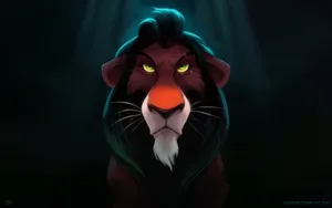 Scar Showing His Teeth In The Classic Lion King Scene Wallpaper
