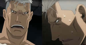 Scar, The Complex Character From Fullmetal Alchemist, Showcasing His Intense And Fierce Gaze Wallpaper