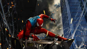 Scarlet Spider Action Pose Wallpaper