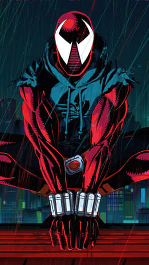 Scarlet Spider Broodingin Rain Wallpaper